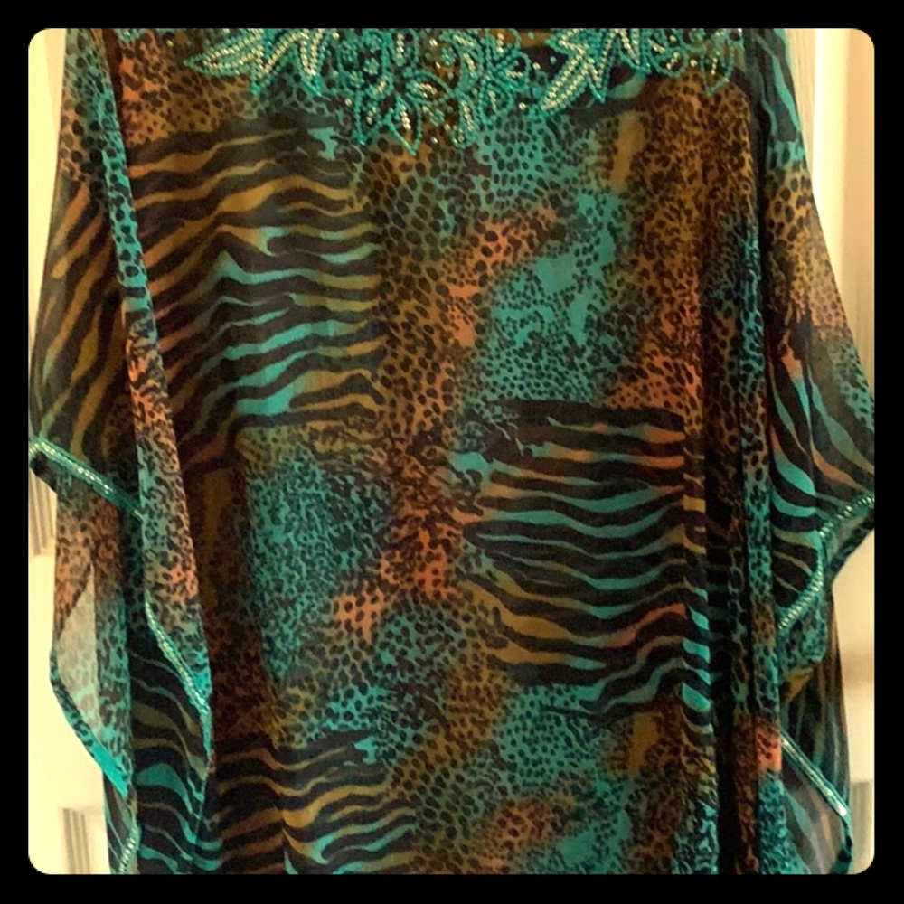 Beautiful versatile animal print Georgette tunic